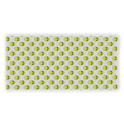 Grey Striped Alien Pattern Print Beach Towel