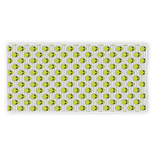 Grey Striped Alien Pattern Print Beach Towel