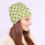 Grey Striped Alien Pattern Print Beanie