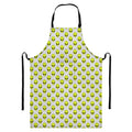 Grey Striped Alien Pattern Print Bib Apron With Pocket