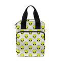 Grey Striped Alien Pattern Print Bible Tote Bag