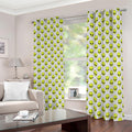 Grey Striped Alien Pattern Print Dimout Grommet Curtains