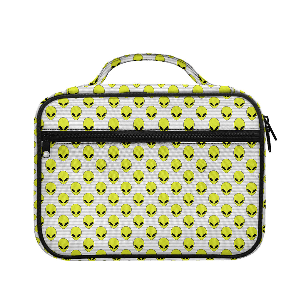 Grey Striped Alien Pattern Print Briefcase Bible Bag