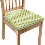 Grey Striped Alien Pattern Print Chair Cushion Cover