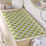 Grey Striped Alien Pattern Print Changing Pad Cover