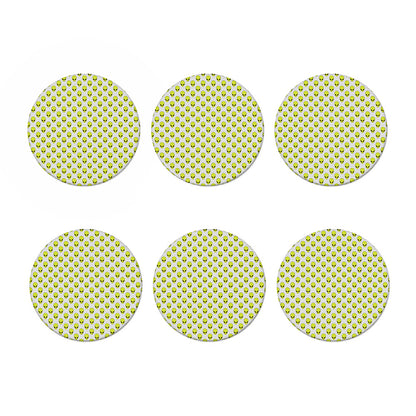 Grey Striped Alien Pattern Print Coaster Set