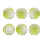 Grey Striped Alien Pattern Print Coaster Set