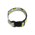 Grey Striped Alien Pattern Print Dog Collar