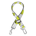 Grey Striped Alien Pattern Print Dog Seat Belt