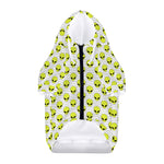 Grey Striped Alien Pattern Print Dog Zip Up Hoodie