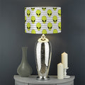 Grey Striped Alien Pattern Print Drum Lamp Shade