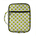 Grey Striped Alien Pattern Print Front Pocket Bible Bag