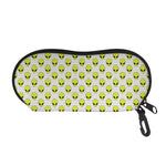 Grey Striped Alien Pattern Print Glasses Case