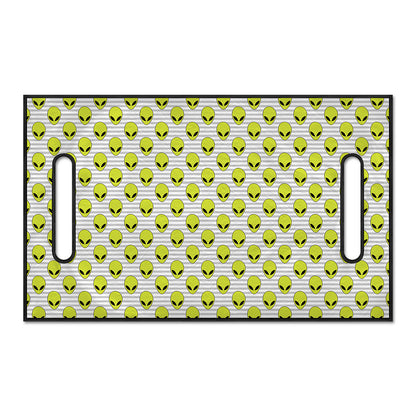 Grey Striped Alien Pattern Print Golf Cart Seat Cover