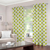 Grey Striped Alien Pattern Print Grommet Curtains