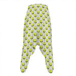 Grey Striped Alien Pattern Print Hammer Pants