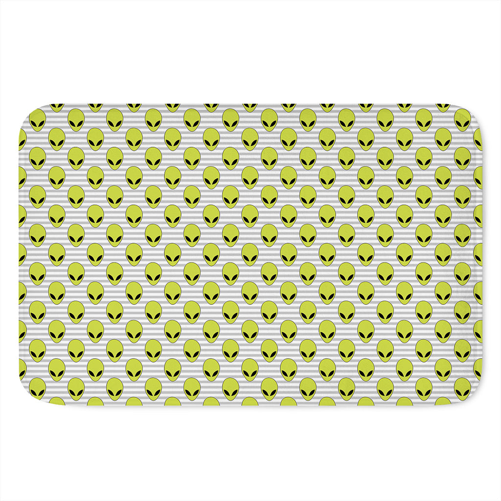 Grey Striped Alien Pattern Print Indoor Door Mat