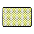 Grey Striped Alien Pattern Print Kitchen Mat
