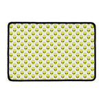 Grey Striped Alien Pattern Print Kitchen Mat