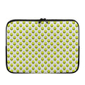 Grey Striped Alien Pattern Print Laptop Sleeve
