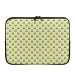 Grey Striped Alien Pattern Print Laptop Sleeve
