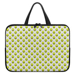 Grey Striped Alien Pattern Print Laptop Sleeve With Handle