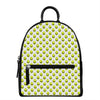 Grey Striped Alien Pattern Print Leather Backpack