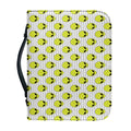 Grey Striped Alien Pattern Print Leather Bible Cover