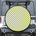 Grey Striped Alien Pattern Print Leather Spare Tire Cover