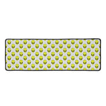 Grey Striped Alien Pattern Print Long Kitchen Mat