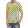 Grey Striped Alien Pattern Print Men's Fitness Tank Top