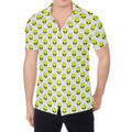 Grey Striped Alien Pattern Print Men's Shirt