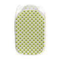Grey Striped Alien Pattern Print Mesh Laundry Hamper
