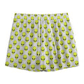 Grey Striped Alien Pattern Print Mesh Shorts