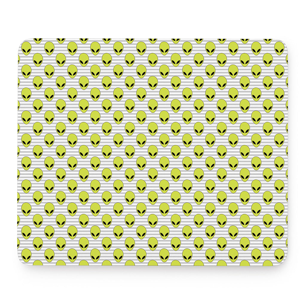 Grey Striped Alien Pattern Print Mouse Pad