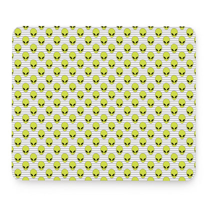 Grey Striped Alien Pattern Print Mouse Pad