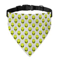 Grey Striped Alien Pattern Print Over The Collar Dog Bandana
