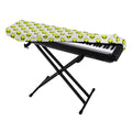 Grey Striped Alien Pattern Print Piano Keyboard Cover