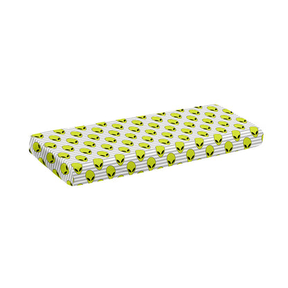 Grey Striped Alien Pattern Print Piano Keyboard Cover