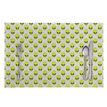 Grey Striped Alien Pattern Print Placemat
