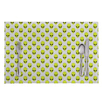 Grey Striped Alien Pattern Print Placemat