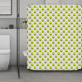 Grey Striped Alien Pattern Print Polyester Shower Curtain