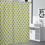 Grey Striped Alien Pattern Print Premium Shower Curtain