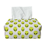 Grey Striped Alien Pattern Print Rectangle Tissue Box Cover