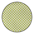 Grey Striped Alien Pattern Print Round Floor Mat