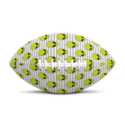 Grey Striped Alien Pattern Print Rugby Ball