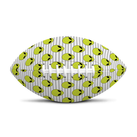 Grey Striped Alien Pattern Print Rugby Ball
