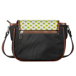 Grey Striped Alien Pattern Print Saddle Bag