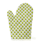 Grey Striped Alien Pattern Print Single Oven Mitt