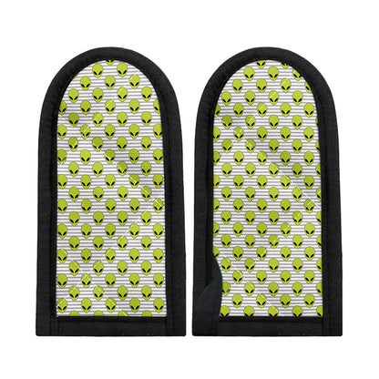 Grey Striped Alien Pattern Print Skillet Handle Cover